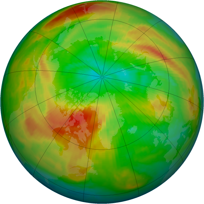 Arctic ozone map for 14 April 1997